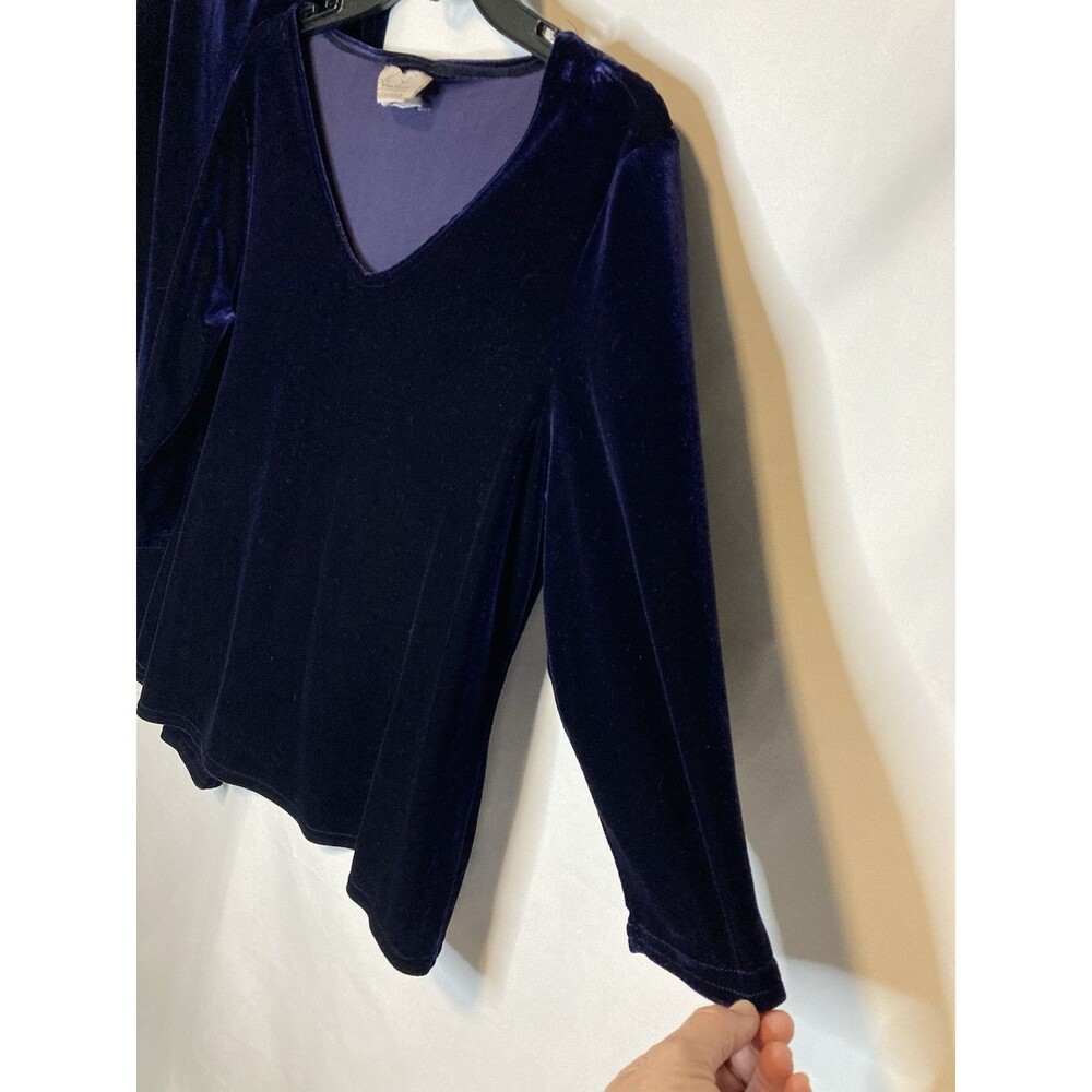 Kathie Lee Collection Skirt M And Top L Royal Blue Purple Velvet Vintage - Picture 3 of 10